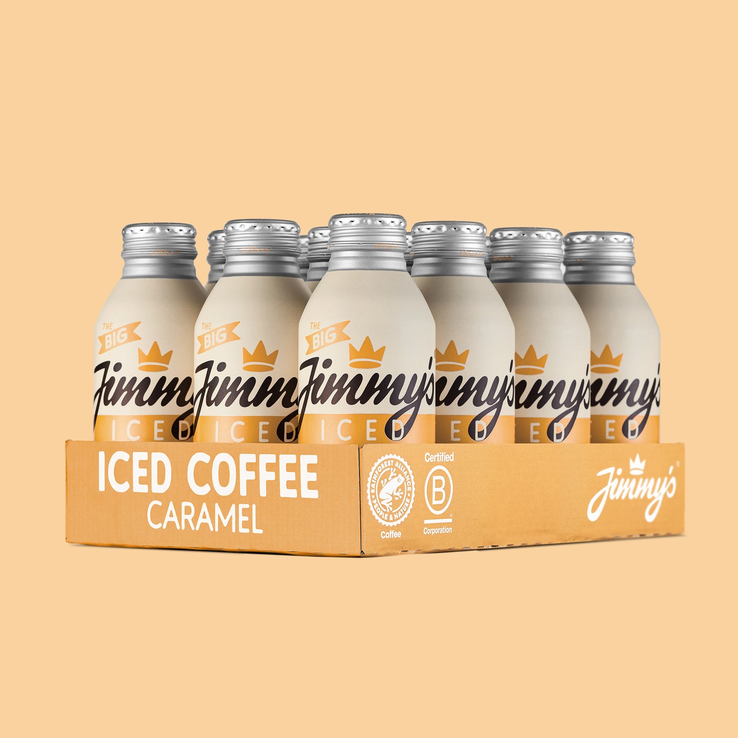 Case of 12 Jimmy's Iced Coffee Caramel BottleCan 380ml